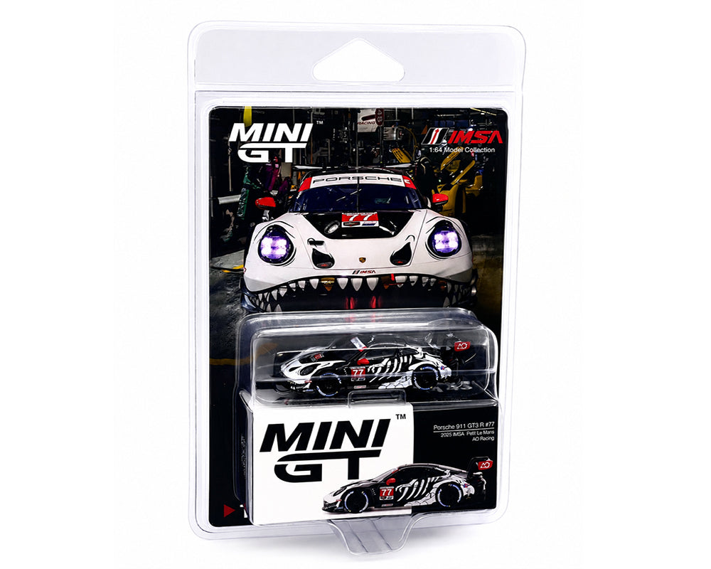 Mini GT 1:64 Porsche 911 GT3 R #77 AO Racing 2025 IMSA Petit Le