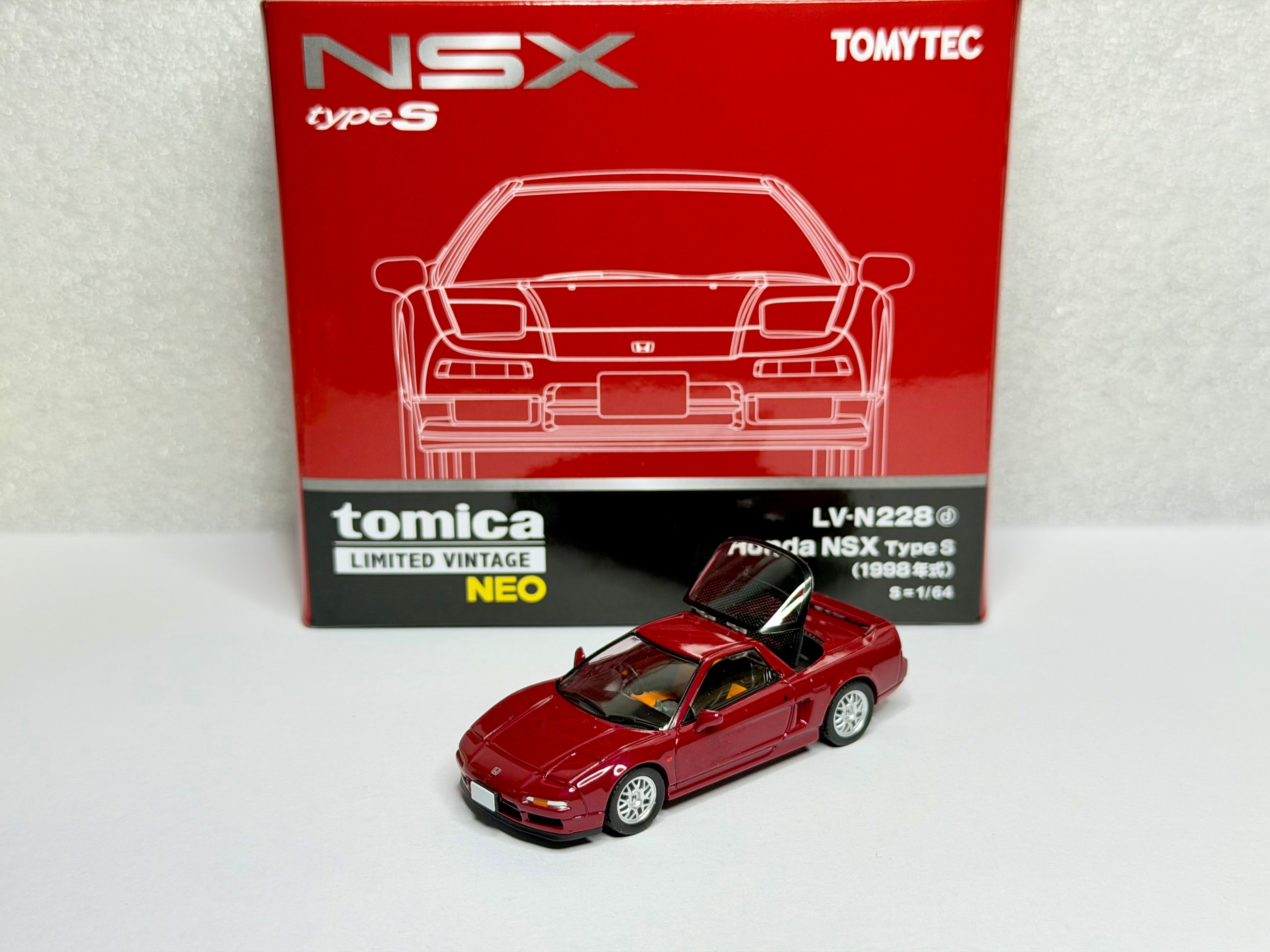Tomica Limited Vintage 1:64 Honda NSX Type S 98’ Metallic Red Pearl LV-N228d