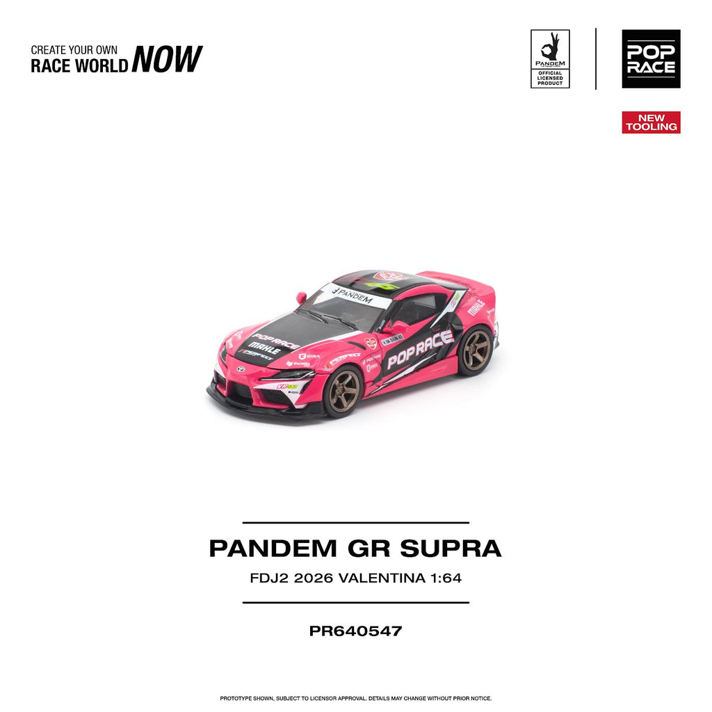 (Preorder) Pop Race 1:64 Toyota Pandem GR Supra FDJ2 Valentina Piaz Pink PR640547