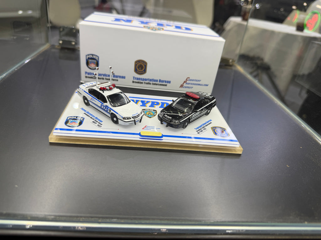 Rollin 1:64 Chevy Impala NYPD Police 2 car set APAxpo Exclusive