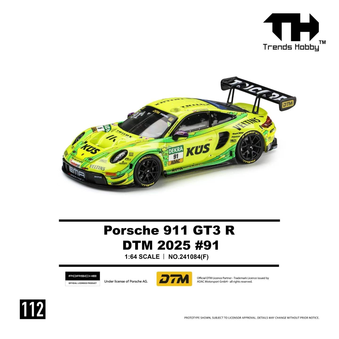 (Preorder) Trends Hobby 1:64 Porsche 911 GT3 R DTM 2025 #91 241084(F)