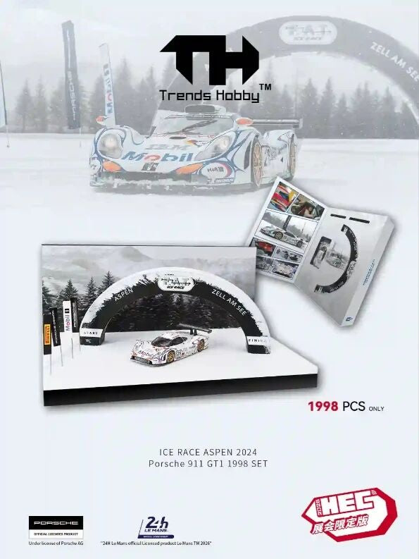 Trends Hobby 1:64 ICE RACE ASPEN 2024 Porsche 911 GT1 1998 SET
