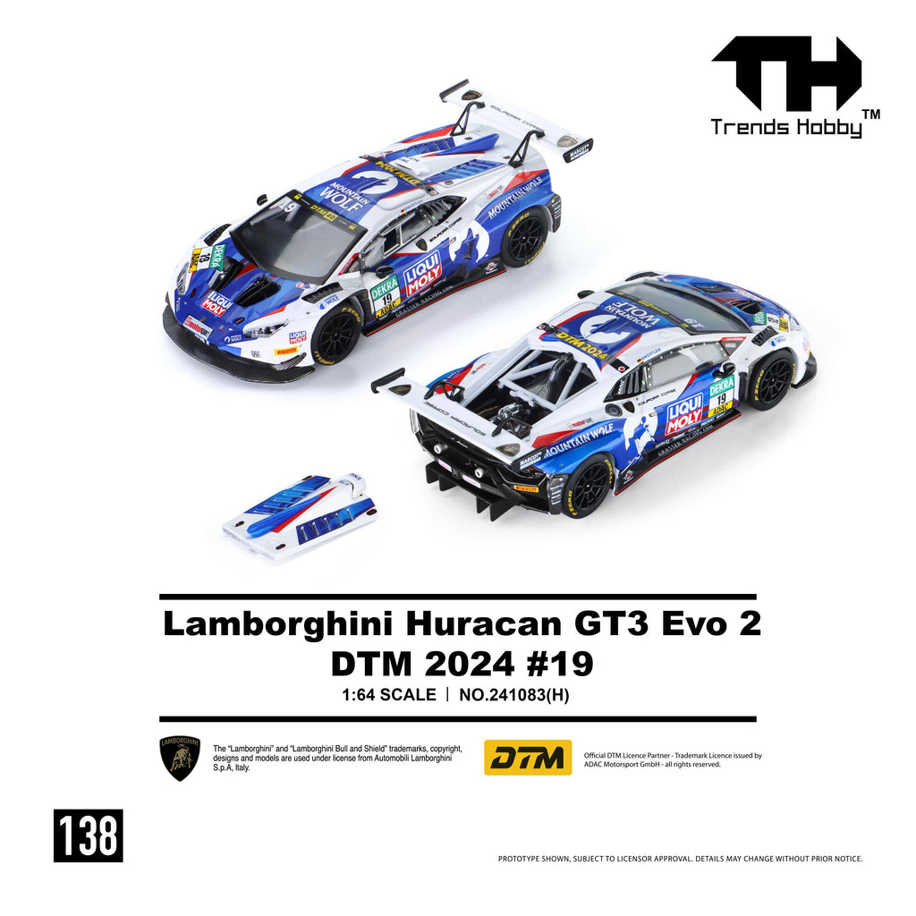 (Preorder) Trends Hobby 1:64 Lamborghini Huracan GT3 Evo 2 DTM 2024 #19 241083(H)