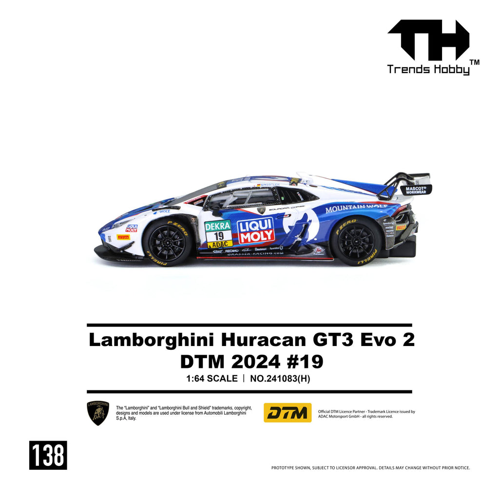 (Preorder) Trends Hobby 1:64 Lamborghini Huracan GT3 Evo 2 DTM 2024 #19 241083(H)