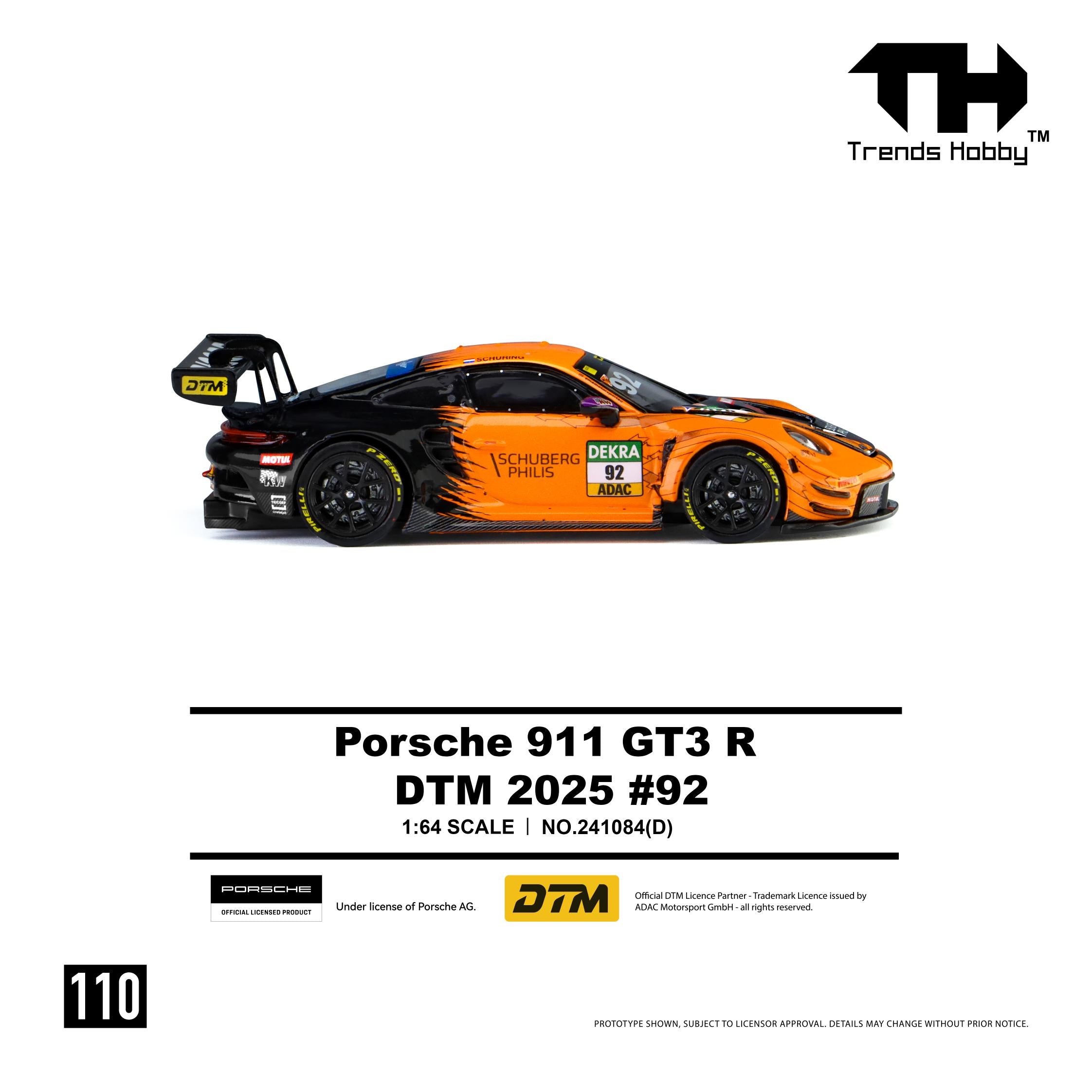 Preorder) Trends Hobby 1:64 Porsche 911 GT3 R DTM 2025 #92 241084