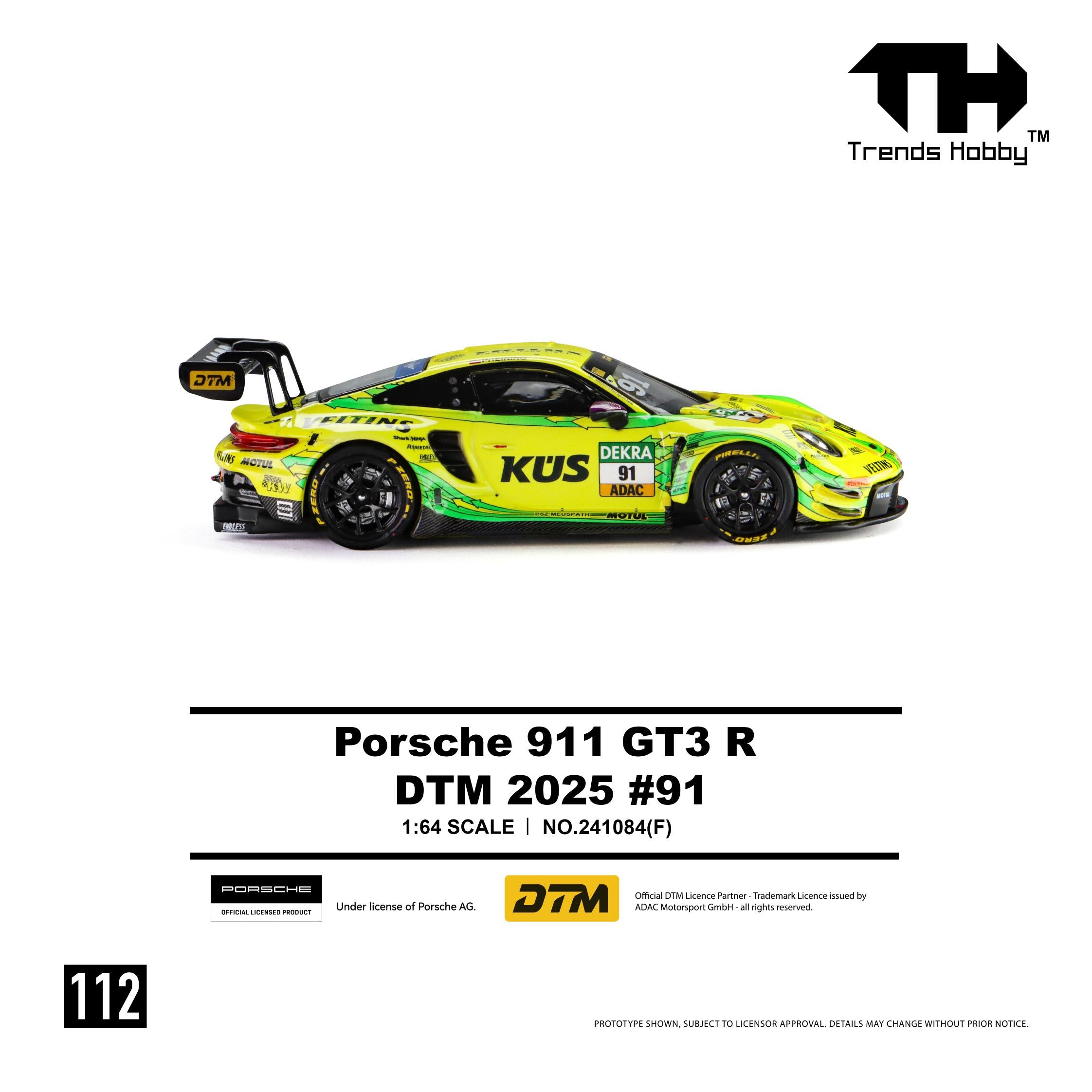 (Preorder) Trends Hobby 1:64 Porsche 911 GT3 R DTM 2025 #91 241084(F)