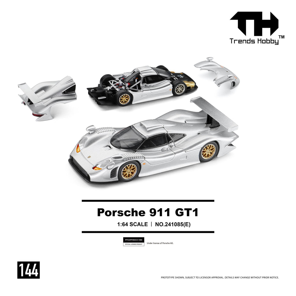 (Preorder) Trends Hobby 1:64 Porsche 911 GT1 (Silver) 241085(E)
