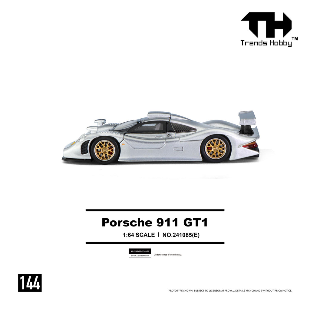 (Preorder) Trends Hobby 1:64 Porsche 911 GT1 (Silver) 241085(E)