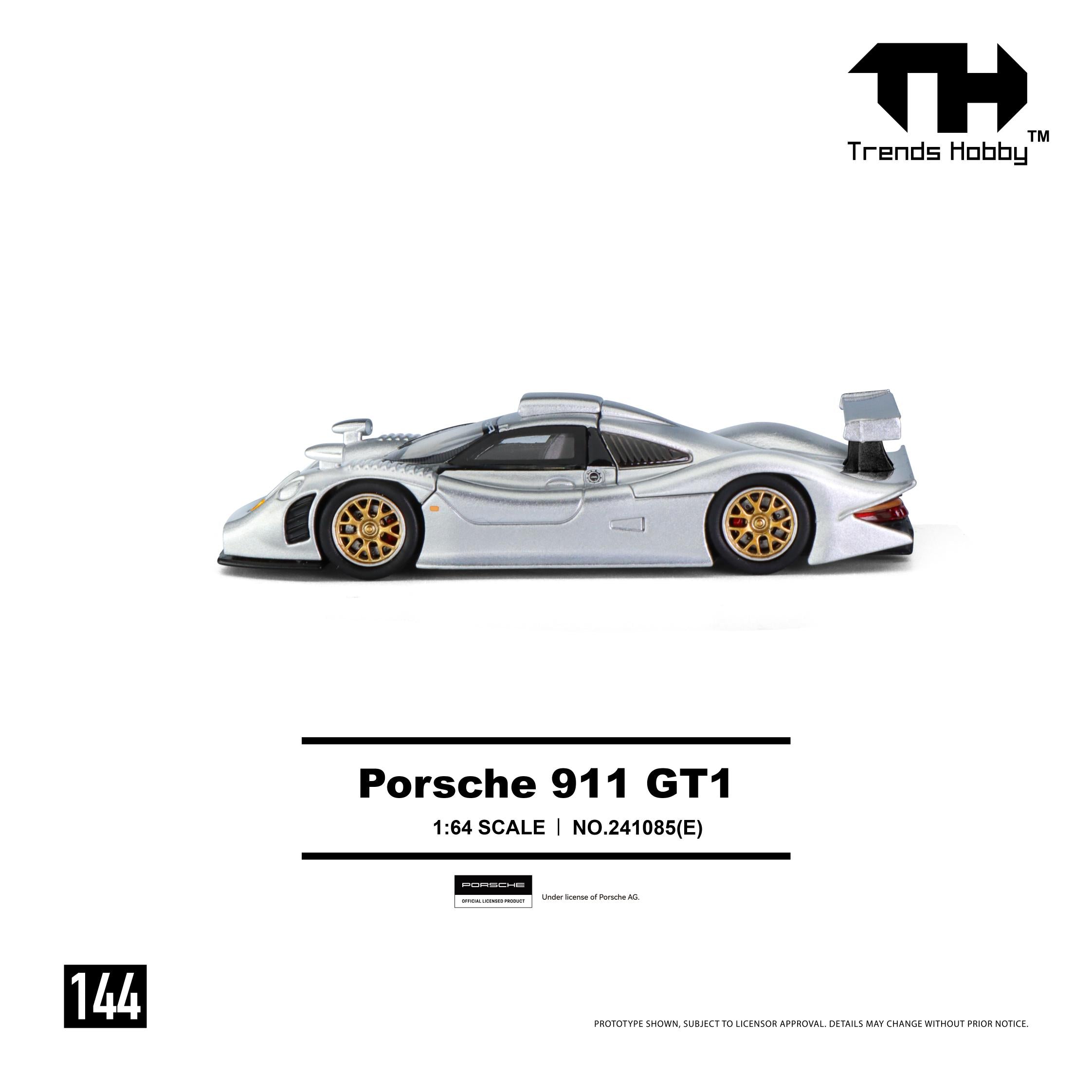 (Preorder) Trends Hobby 1:64 Porsche 911 GT1 (Silver) 241085(E)