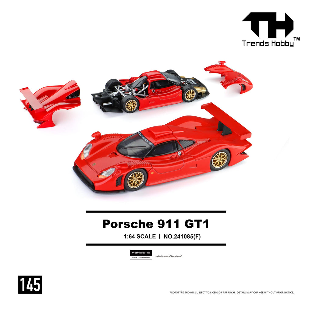 (Preorder) Trends Hobby 1:64 Porsche 911 GT1 (Red) 241085(F)