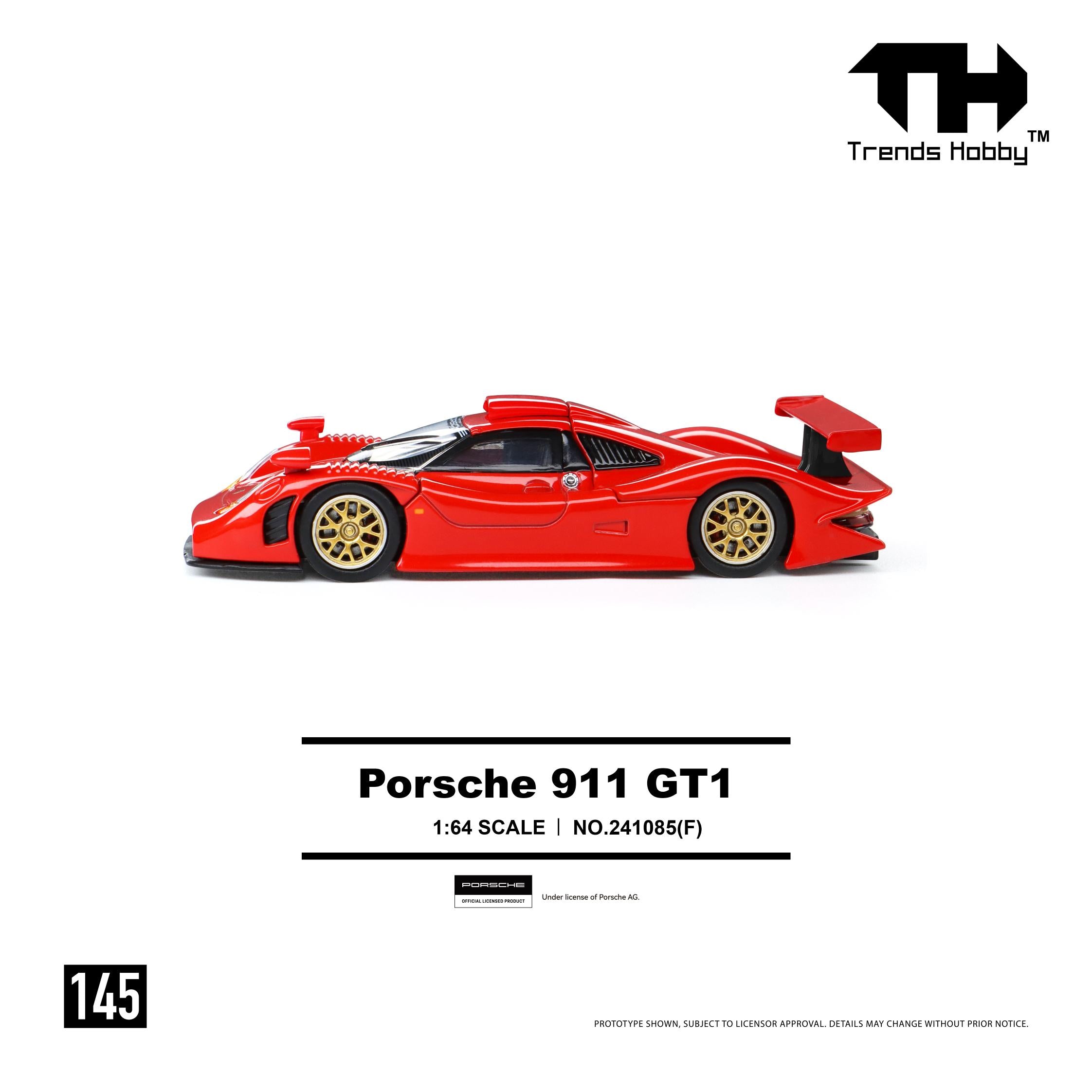 (Preorder) Trends Hobby 1:64 Porsche 911 GT1 (Red) 241085(F)