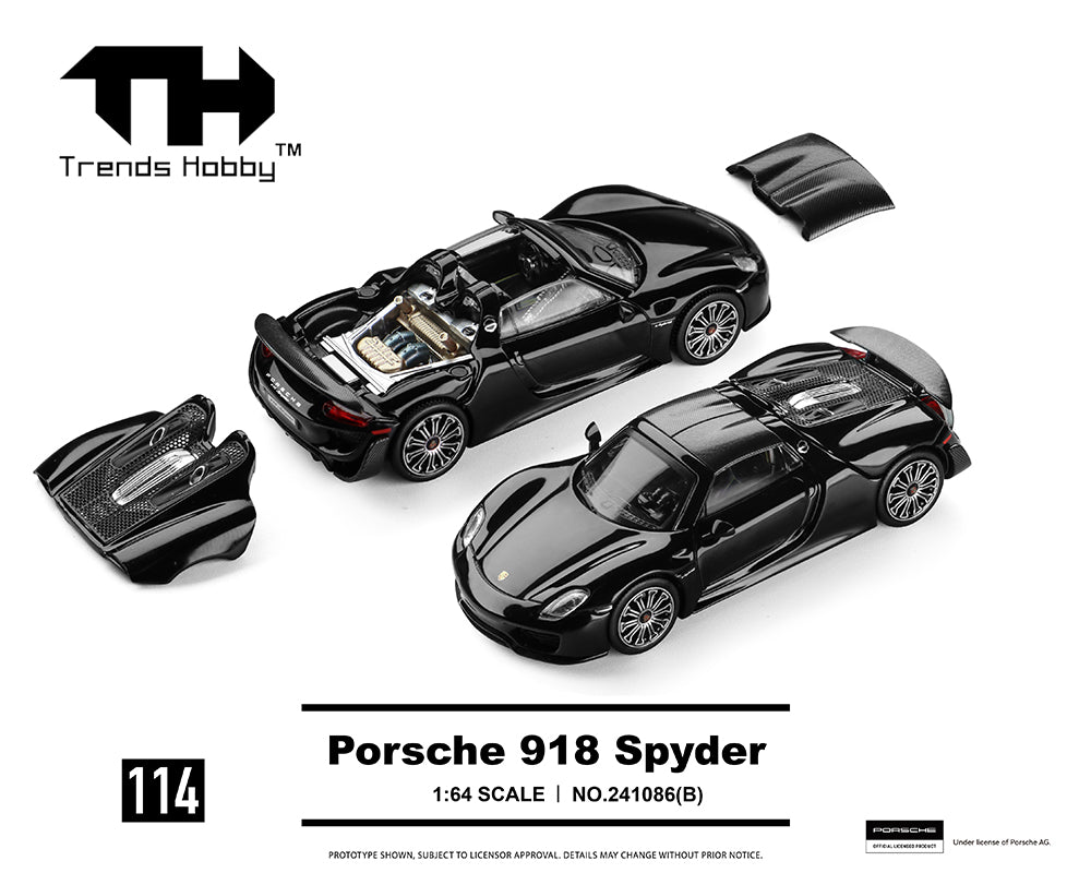 Trends Hobby 1:64 Porsche 918 Spyder – Black 241086(B)