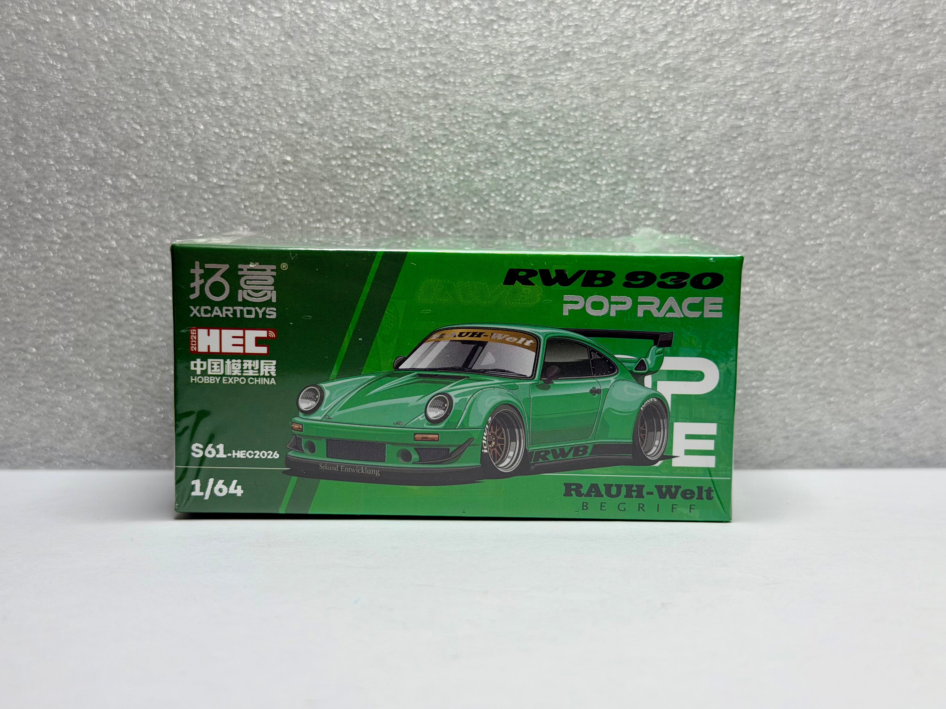 Pop Race 1/64 RWB 930 Green HEC 2026 Event Exclusive