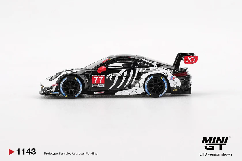 Mini GT 1:64 Porsche 911 GT3 R #77 AO Racing 2025 IMSA Petit Le Mans #1143