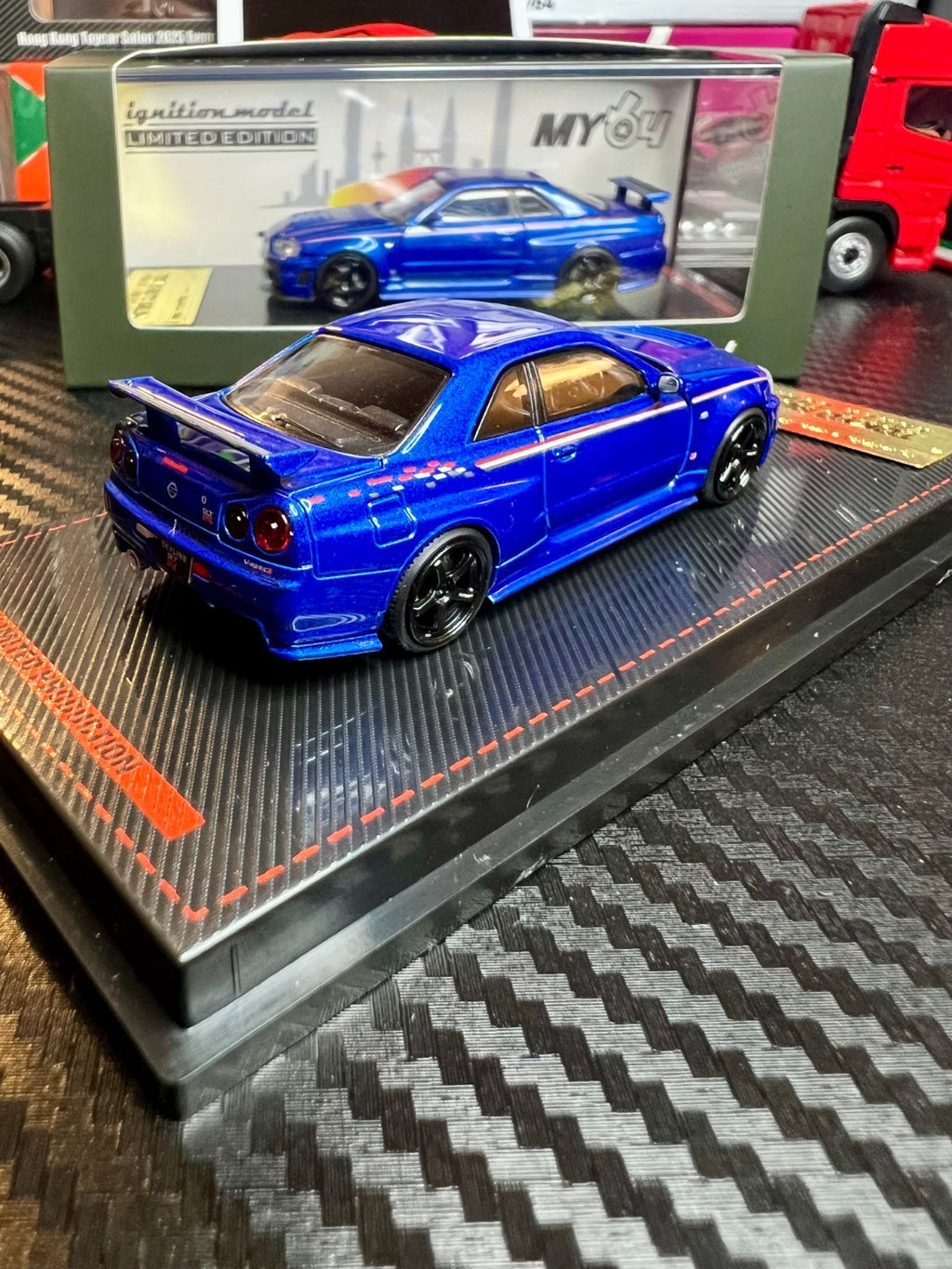 Ignition Model 1/64 Nissan GT-R R34 Bayside Blue Tokyo Auto Salon IG3838 Diecast