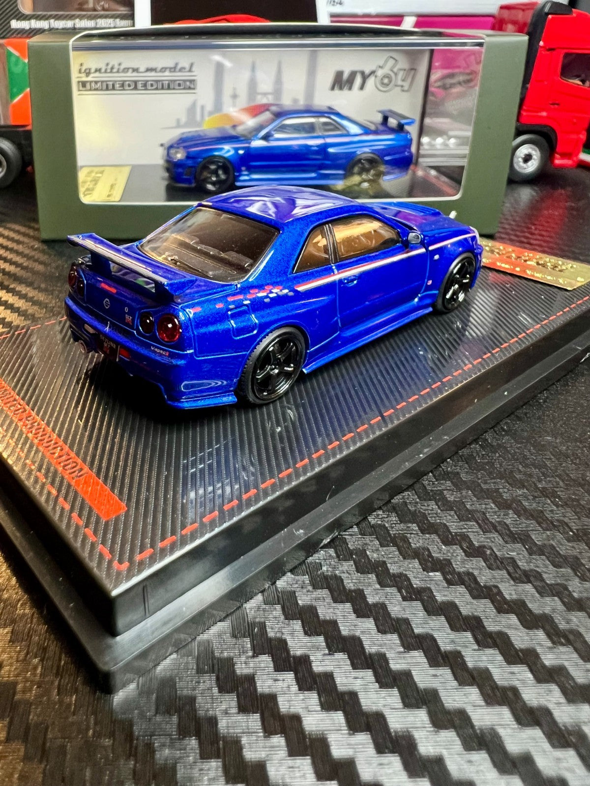 Ignition Model 1/64 Nissan GT-R R34 Bayside Blue Tokyo Auto Salon IG3838 Diecast