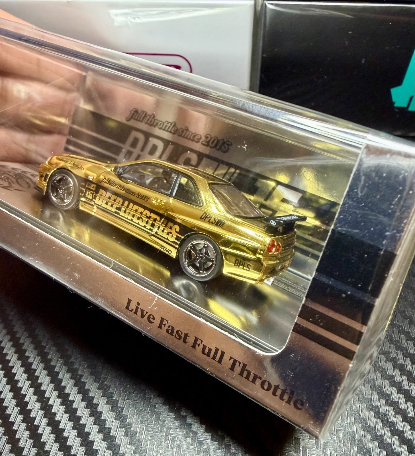 Inno64 x DPLS 1/64 Nissan GT-R R34 Gold Chrome 10th anniversary US Seller