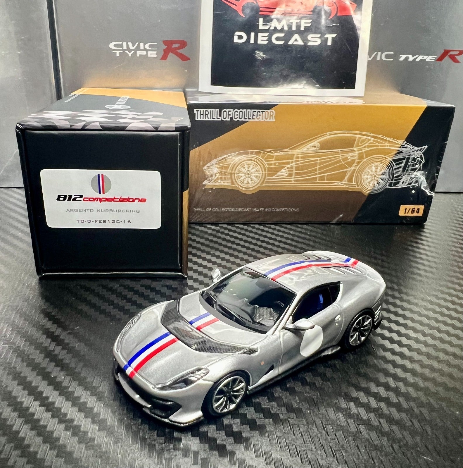 Fuelme TOC 1/64 Ferrari 812C Diecast Model (Blue #112/Blue/Red) US Seller