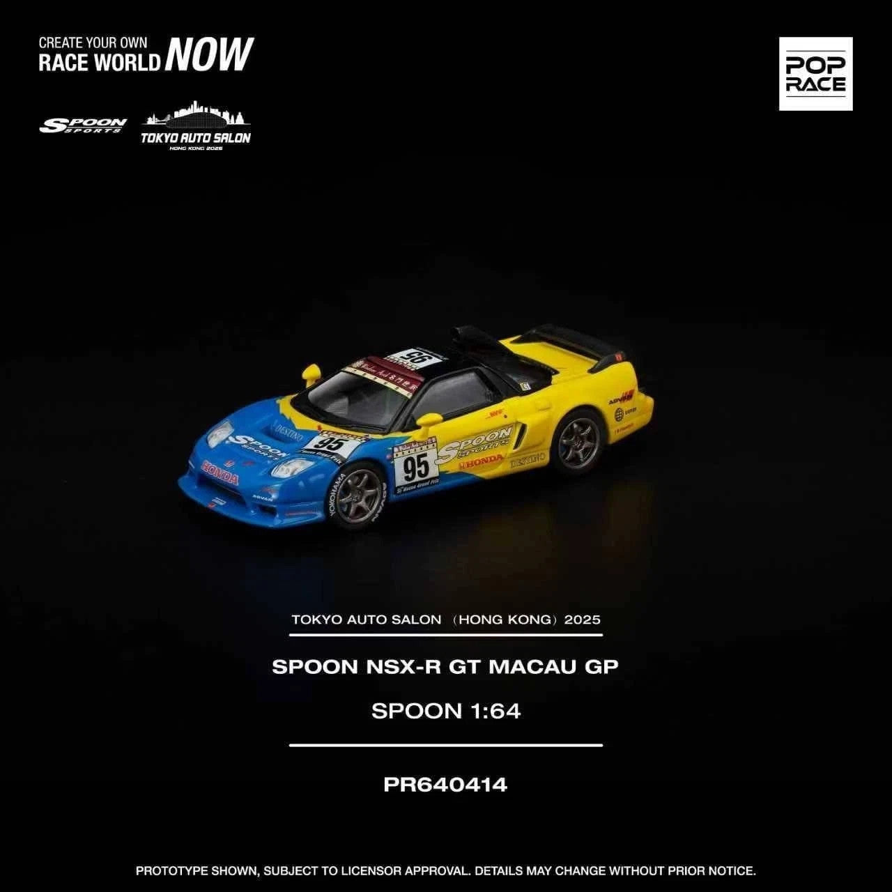 Pop Race 1/64 Honda NSX-R GT Spoon Macau GP Tokyo Auto Salon 2025 Hong Kong