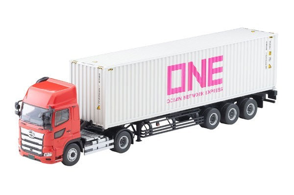 Tomica Limited Vintage Hino Profia Red + ONE 40ft Container Trailer US Seller