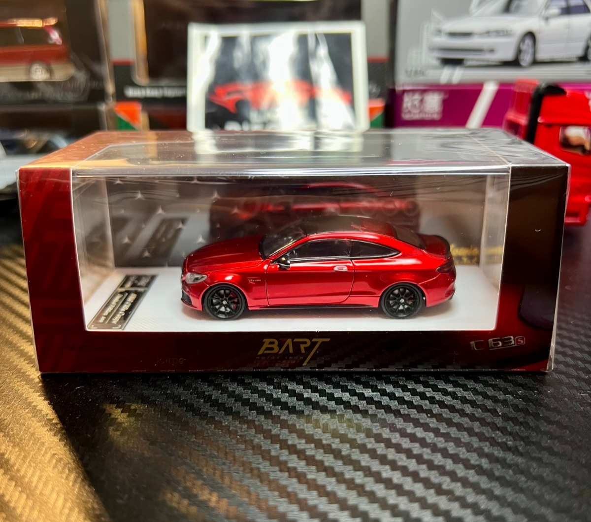 Howie Model 1/64 Benz AMG C63s Coupe W205 Bart Red APA Exclusive Diecast Model