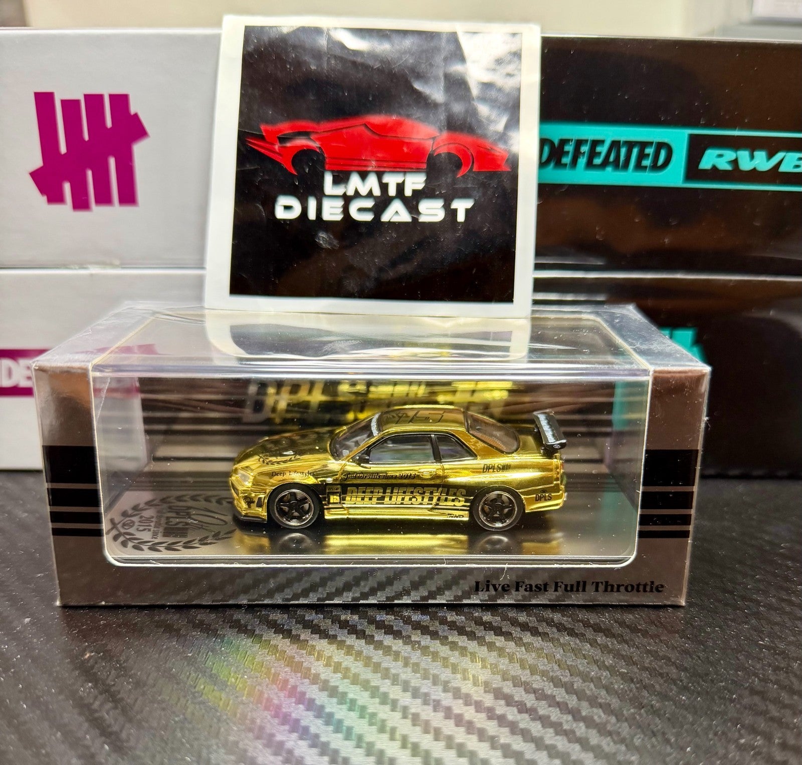 Inno64 x DPLS 1/64 Nissan GT-R R34 Gold Chrome 10th anniversary US Seller