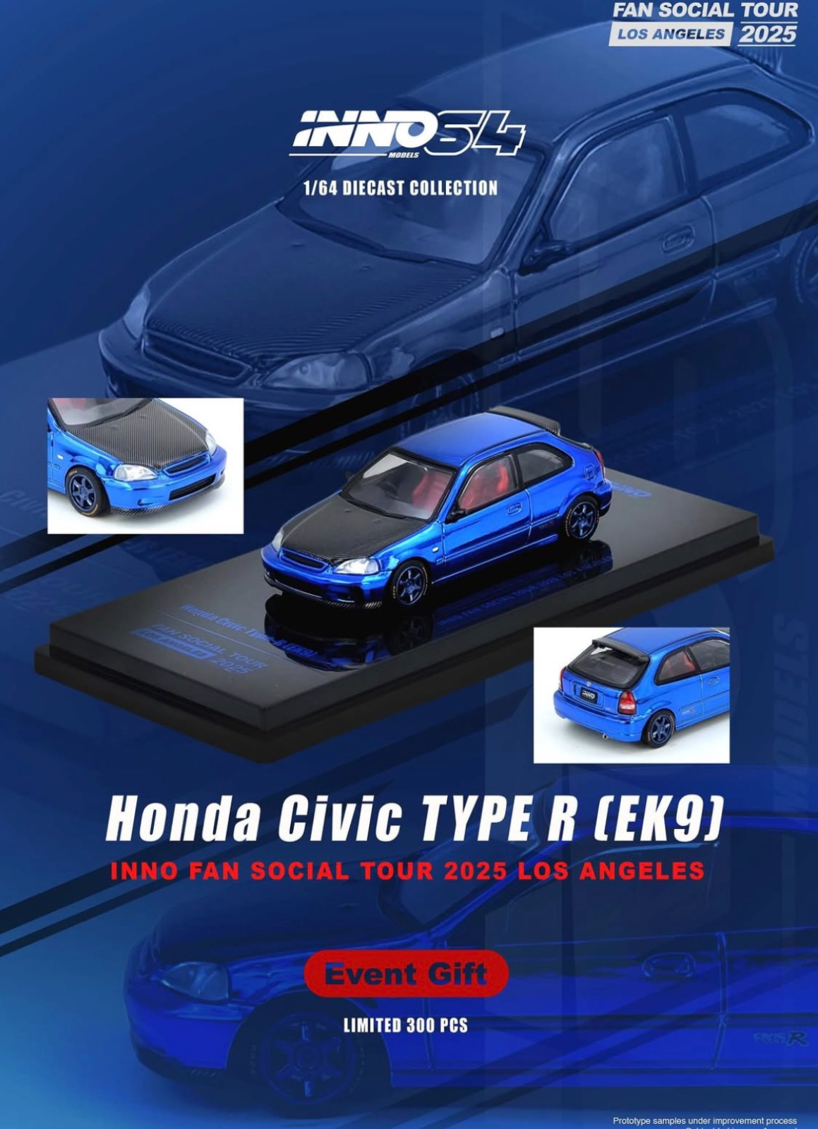 Inno64 1/64 Honda Civic Type R(Ek9) Los Angeles 2025 Exclusive Signed IN HAND