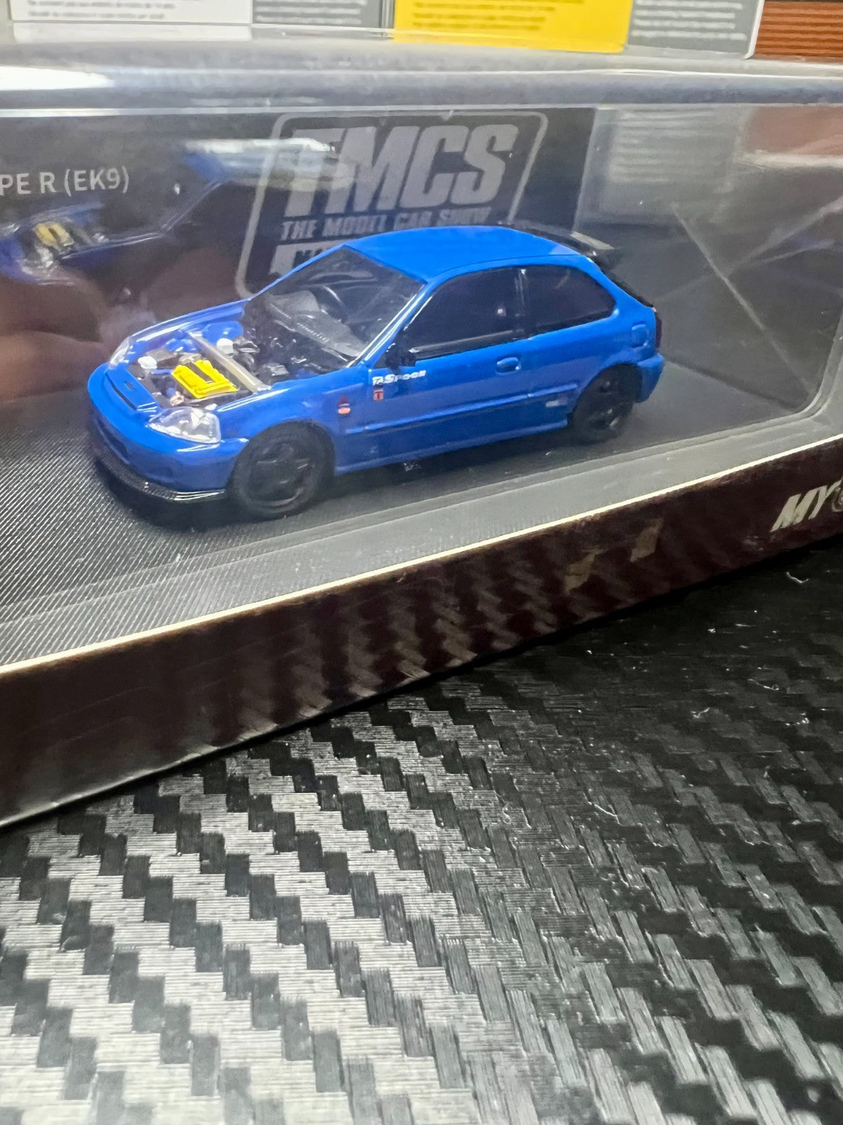 Motorhelix 1/64 Honda Civic EK9 Blue Spoon Malaysia TMCS Exclusive US Seller