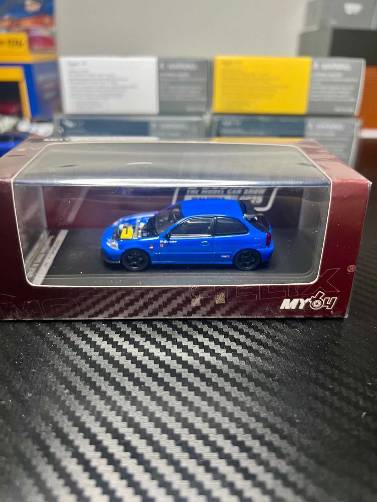 Motorhelix 1/64 Honda Civic EK9 Blue Spoon Malaysia TMCS Exclusive US Seller