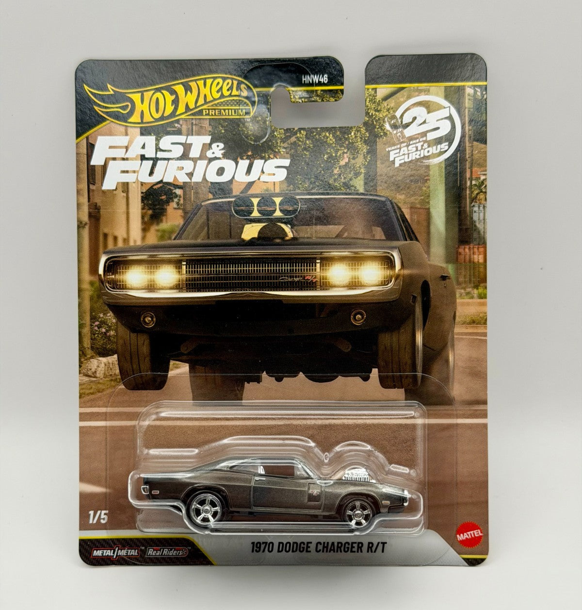 2026 HOT WHEELS PREMIUM FAST & FURIOUS 25YR 1/5 1970 DODGE CHARGER RT CHASE