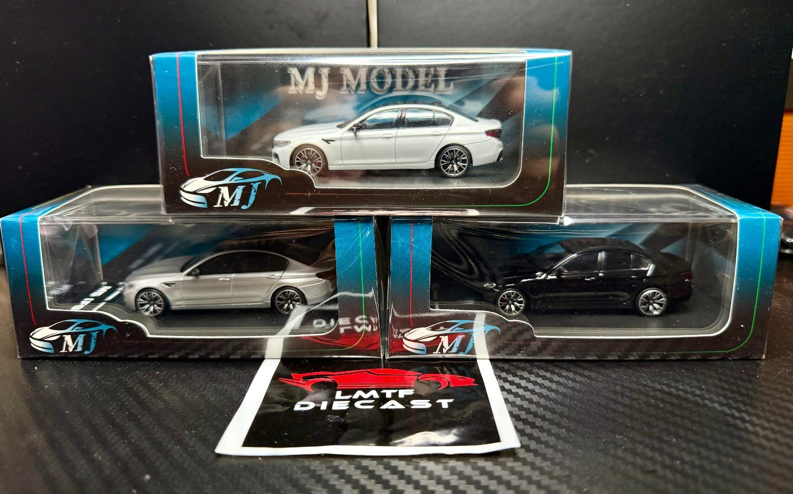 MJ Model 1/64 BMW M5 Comp F90(White/Silver/Black) Diecast Model US Seller