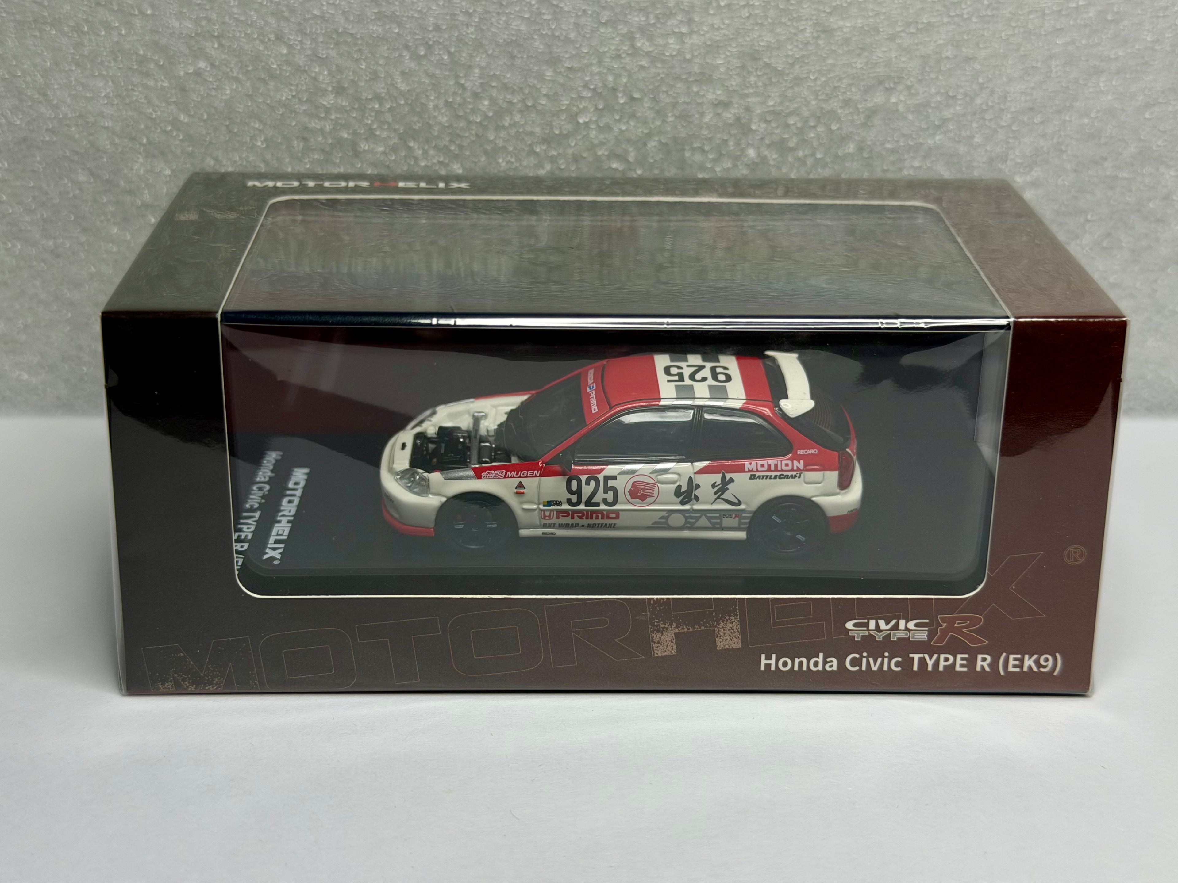 Motorhelix 1:64 Honda Civic Type R(EK9) Idemitsu Motion Red