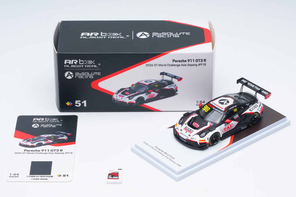 (Preorder) Almost Real 1:64 Porsche 911 GT3 R - 2026 GT World Challenge Asia Sepang #918