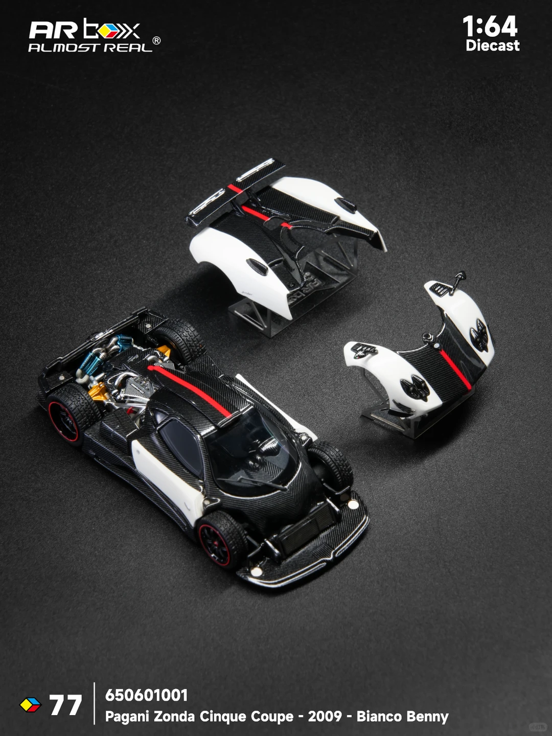 (Preorder) Almost Real 1:64 Pagani Zonda Cinque Coupe - 2009 - Bianco Benny