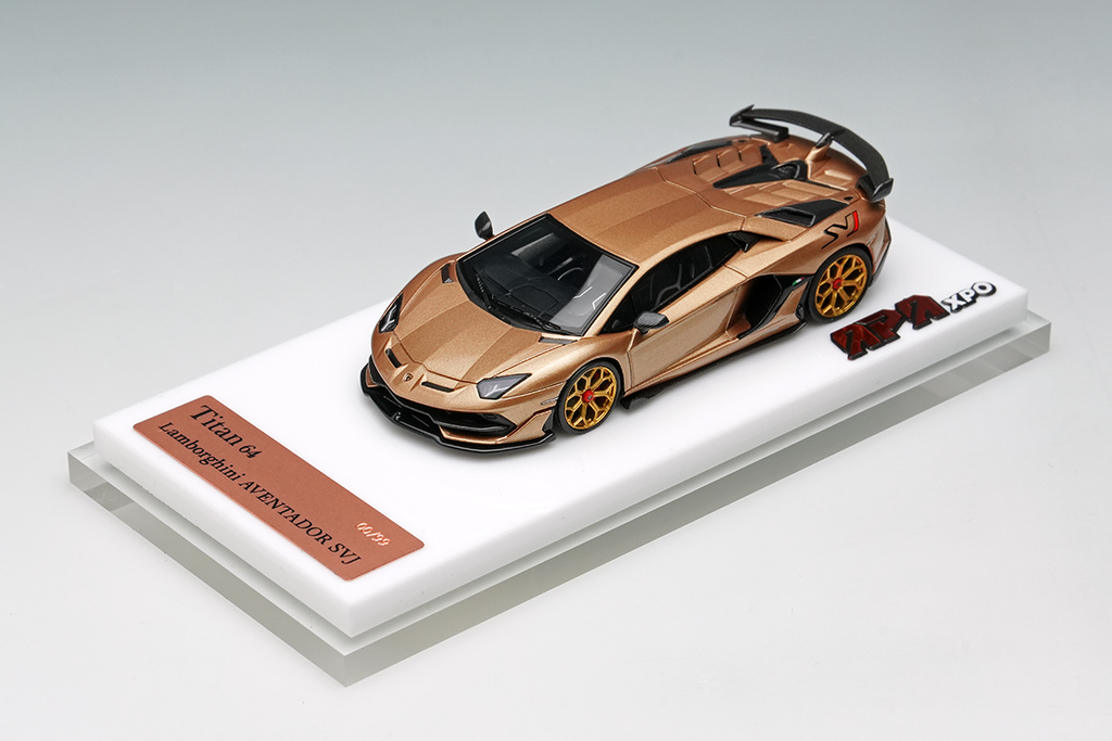 Make Up 1:64 Lamborghini Aventador SVJ 2018 (Leirion wheel) Oro Elios APAxpo Exclusive