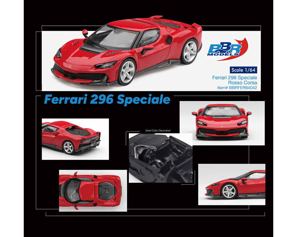 (Preorder) BBR 1:64 Ferrari 296 Speciale – Rosso Corsa