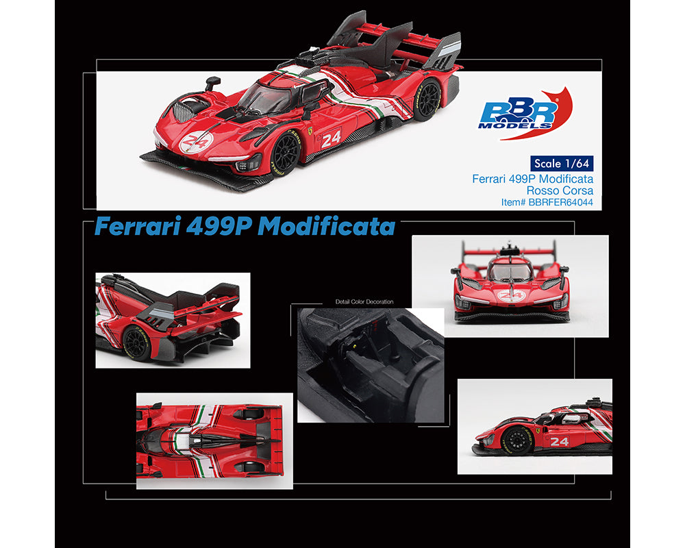 (Preorder) BBR 1:64 Ferrari 499P Modificata – Rosso Corsa