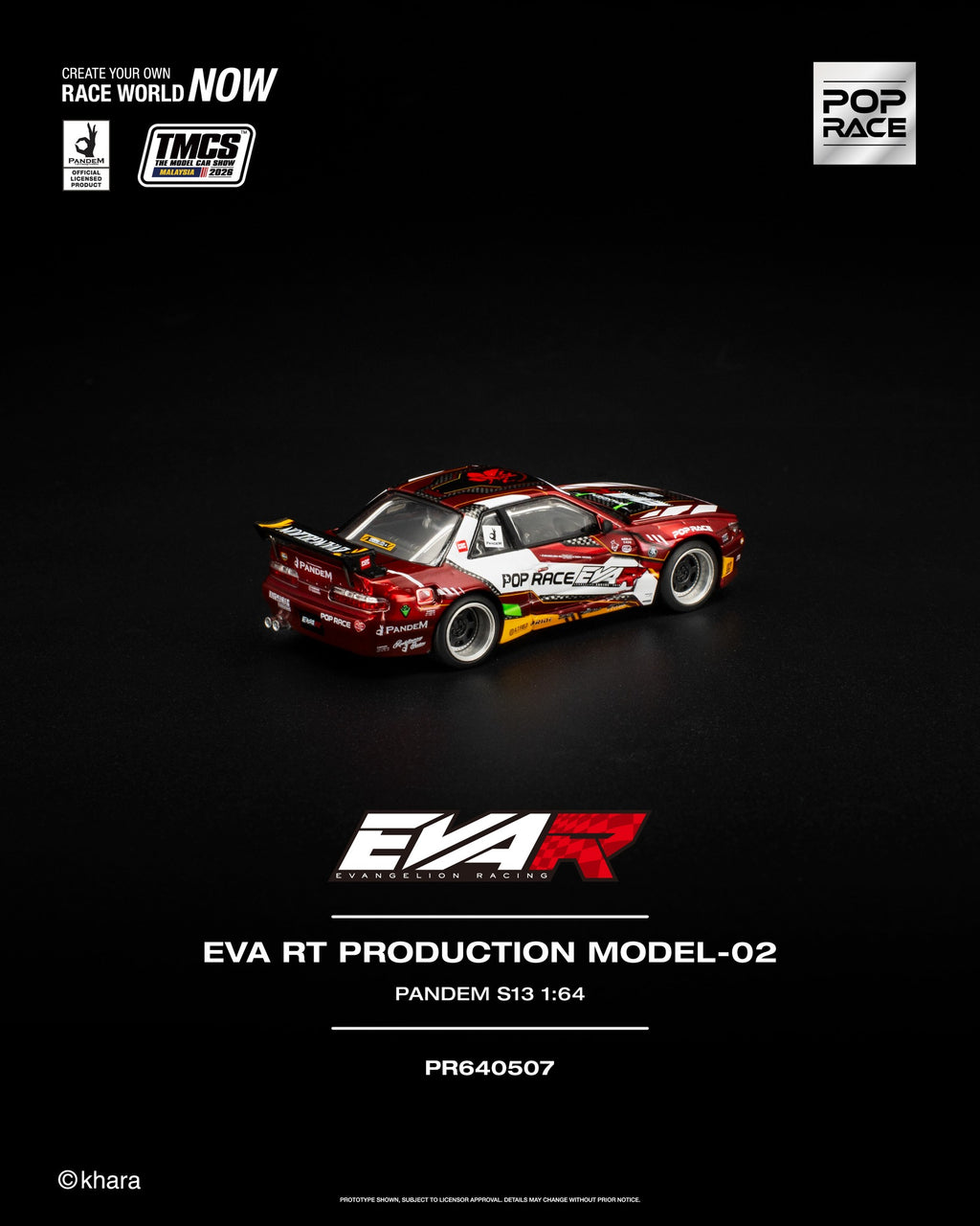 Pop Race 1:64 EVA RT Production Model-02 PANDEM S13 TMCS Malaysia 2026