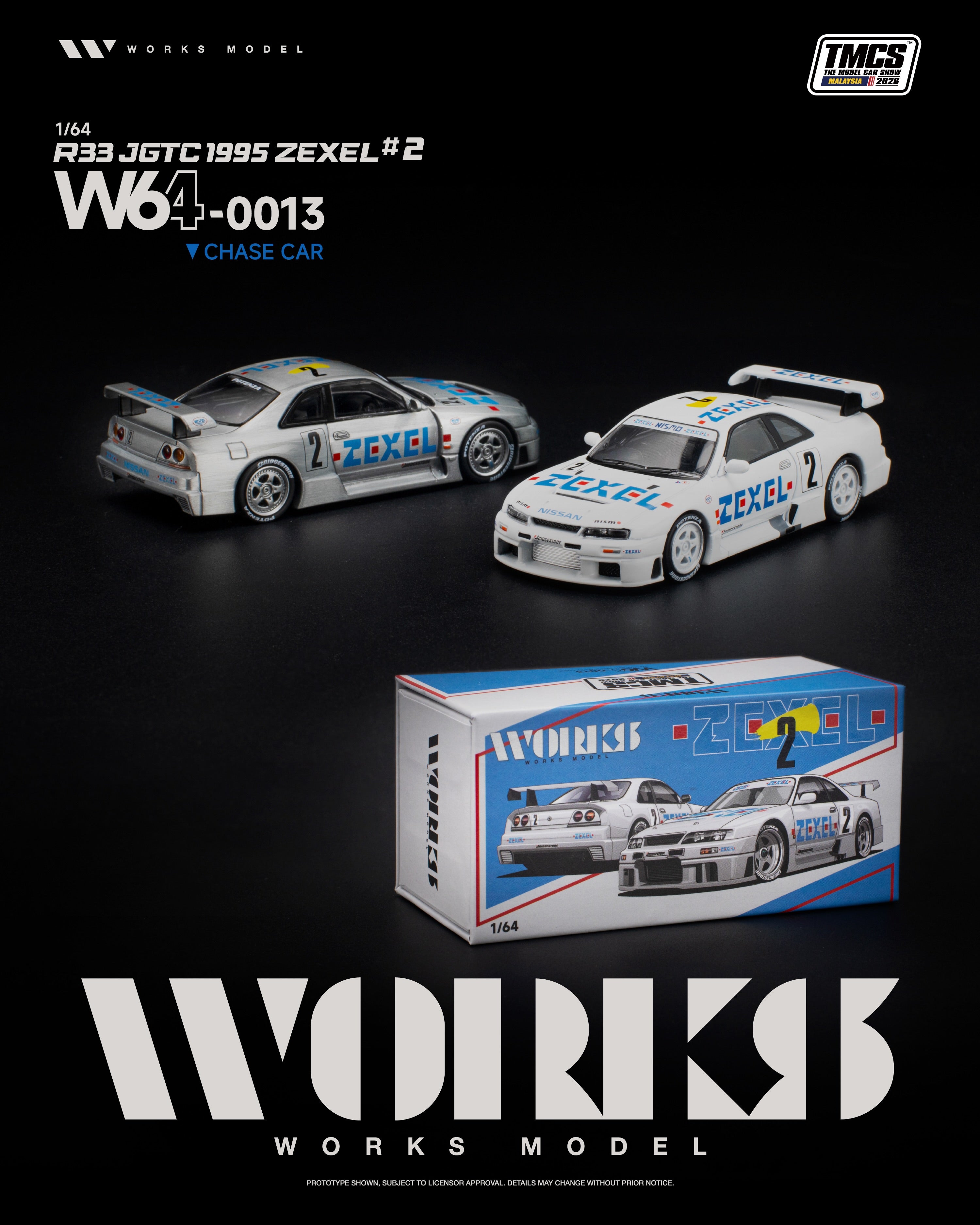 WORKS 1/64 R33 JGTC 1995 ZEXEL #2 W640013 TMCS Malaysia 2026 Special Edition