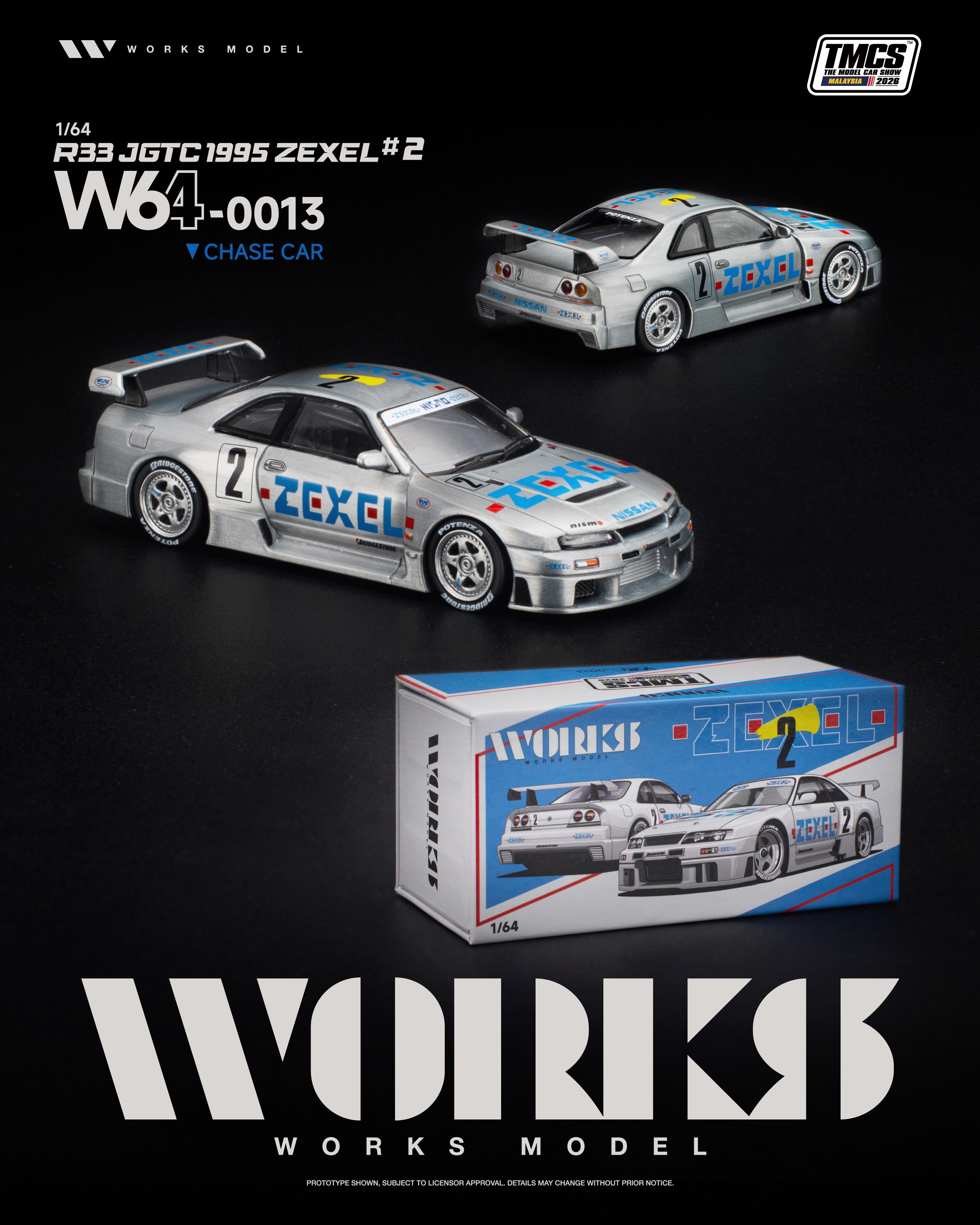 WORKS 1/64 R33 JGTC 1995 ZEXEL #2 W640013 TMCS Malaysia 2026 Special Edition