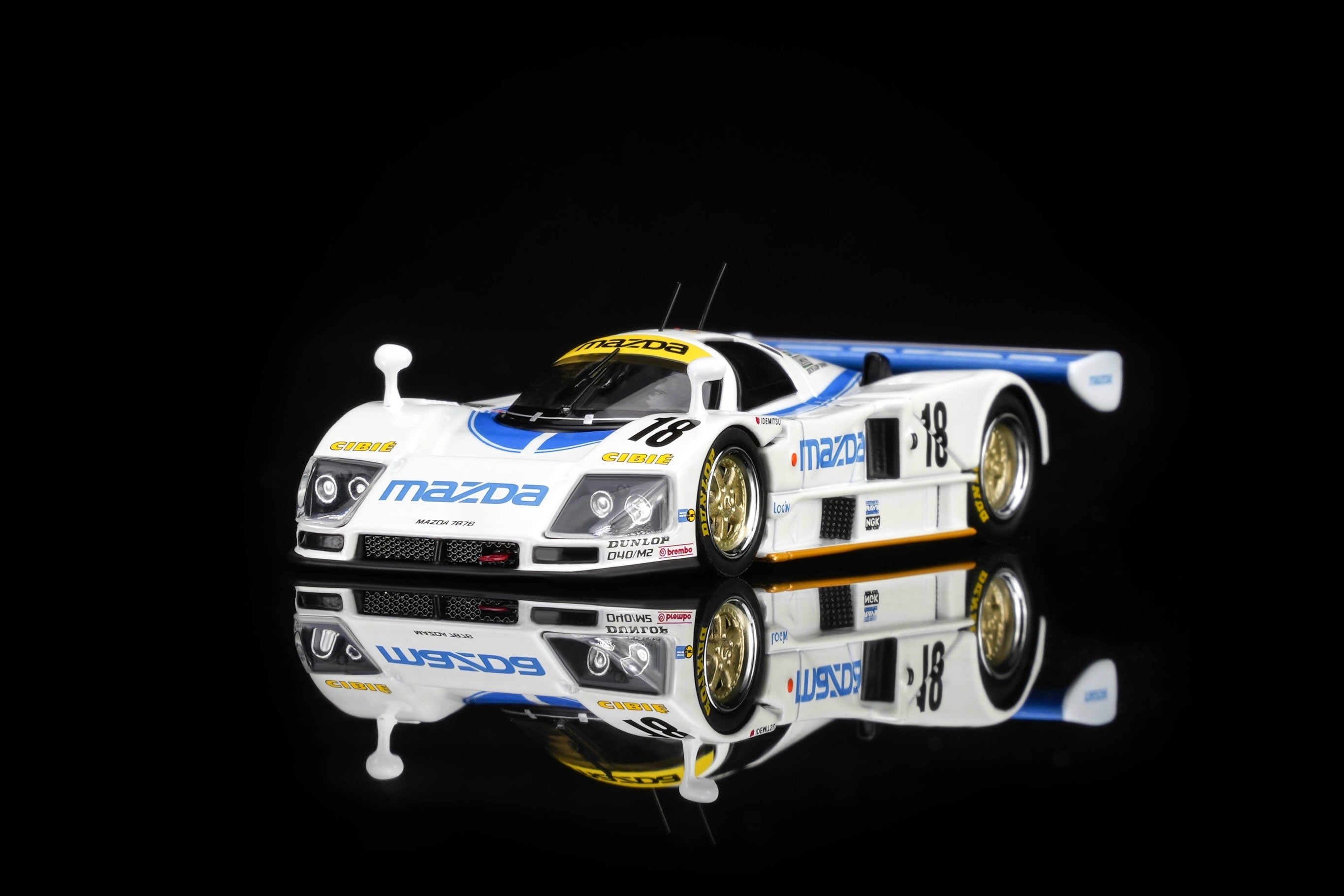 (Preorder) Motorhelix 1:64 Mazda 787B #18 White/Blue M60113