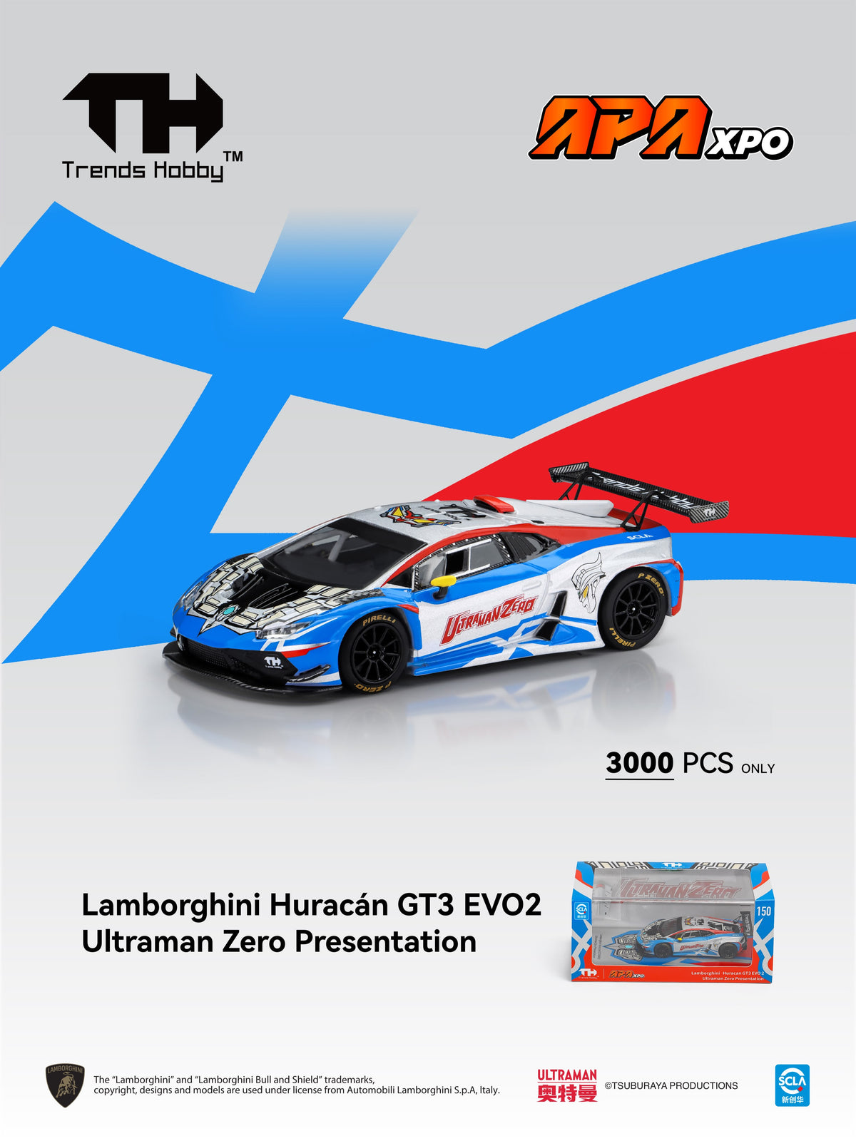 Trends Hobby 1:64 Lamborghini Huracán GT3 Evo2 Ultraman Zero APAxpo Exclusive