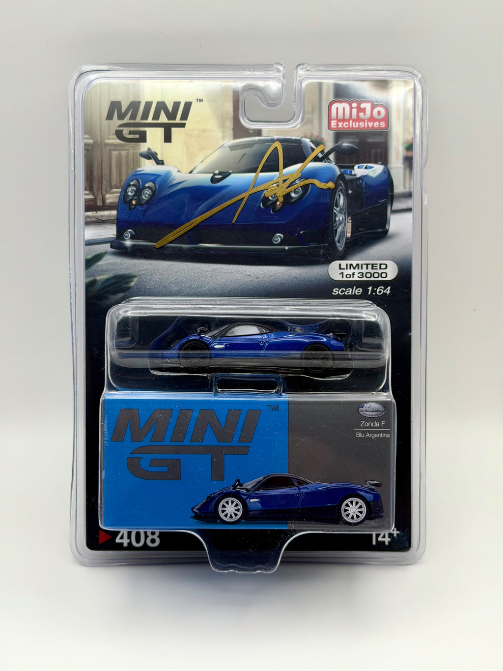 CHASE! Mini GT 1:64 Pagani Zonda F Blu Argentina #408