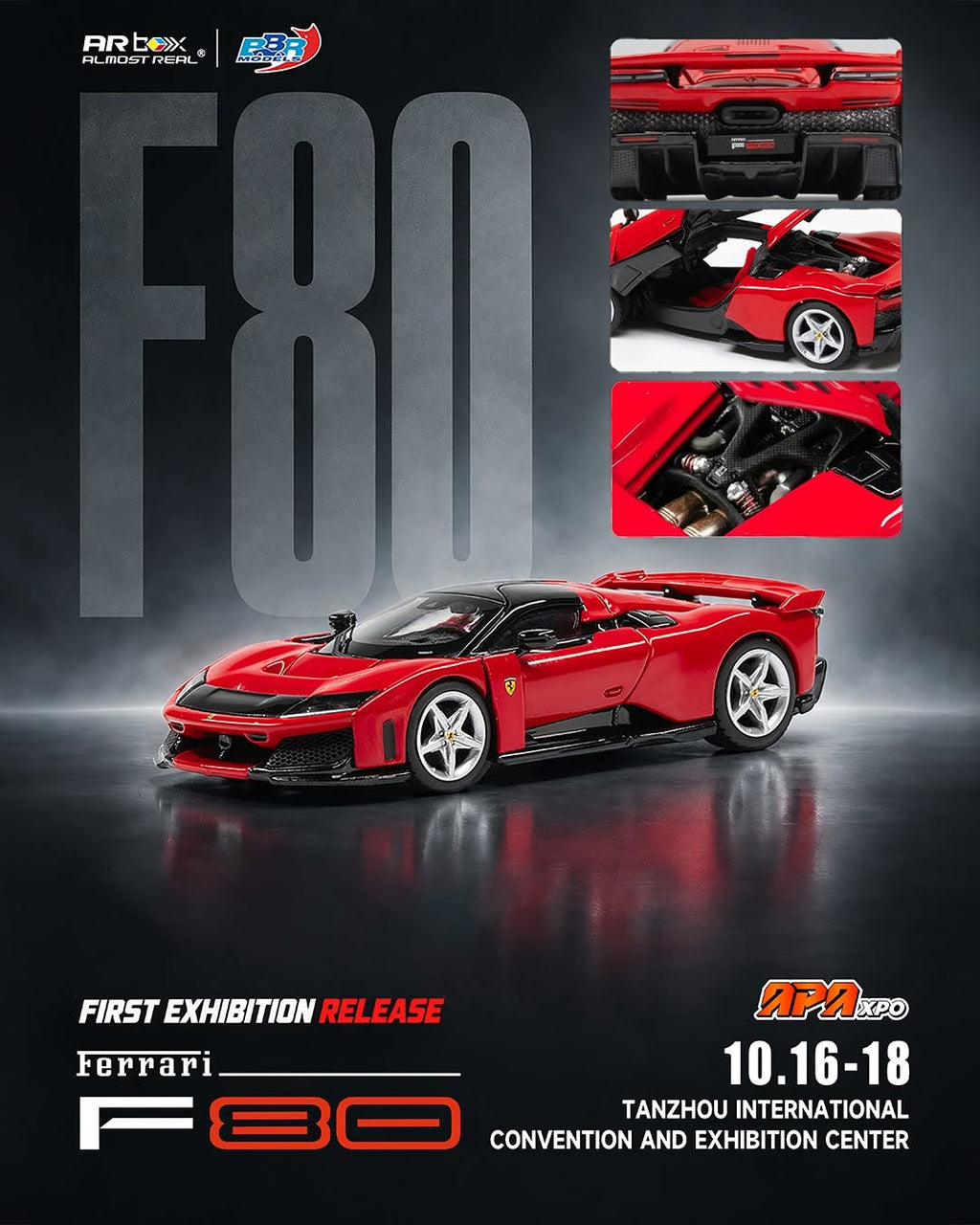 (Preorder) BBR x Almost Real 1:64 Ferrari F80 Rosso Corsa /Silver Wheels (APA XPO 2026)