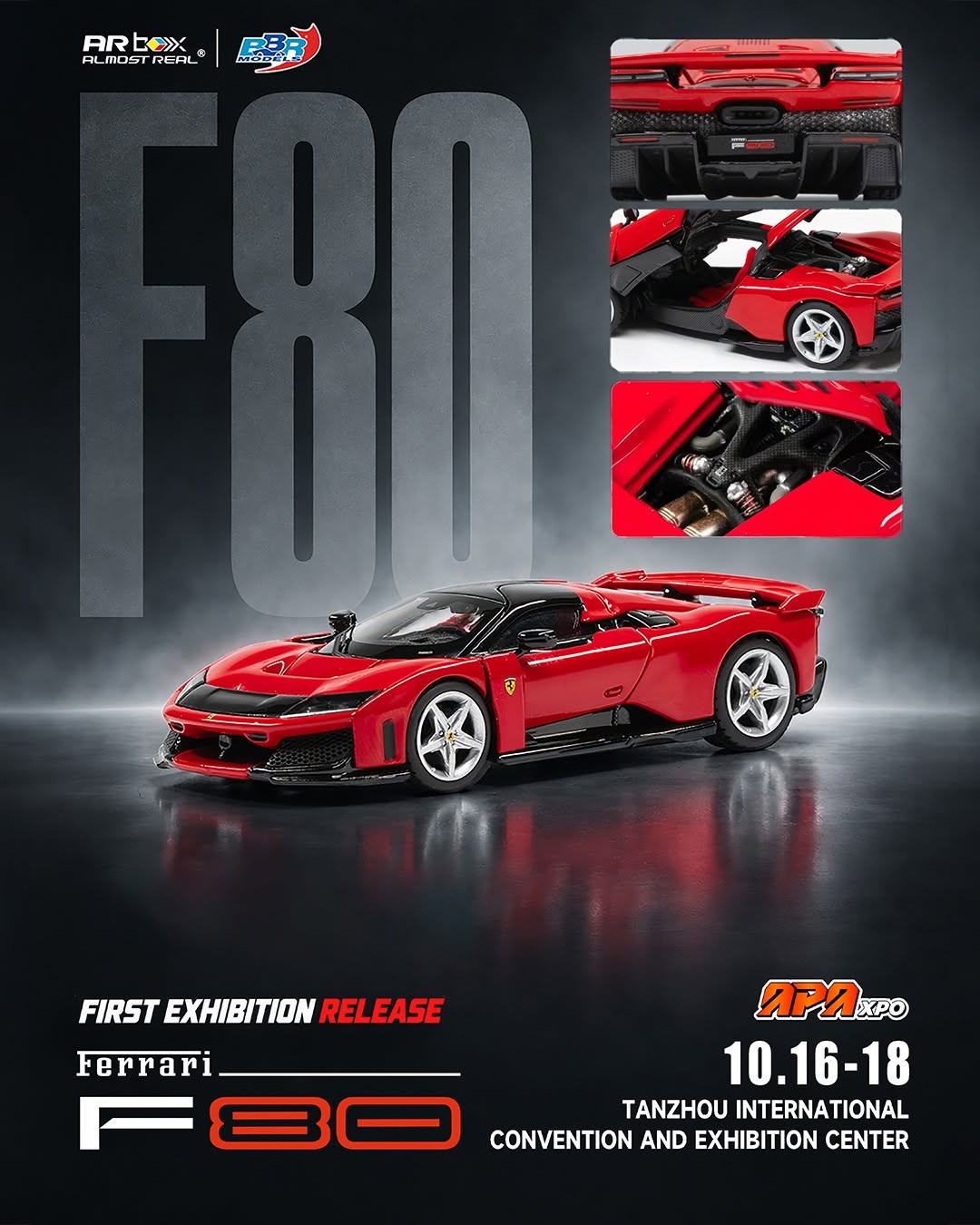 (Preorder) BBR x Almost Real 1:64 Ferrari F80 Rosso Corsa /Silver Wheels (APA XPO 2026)