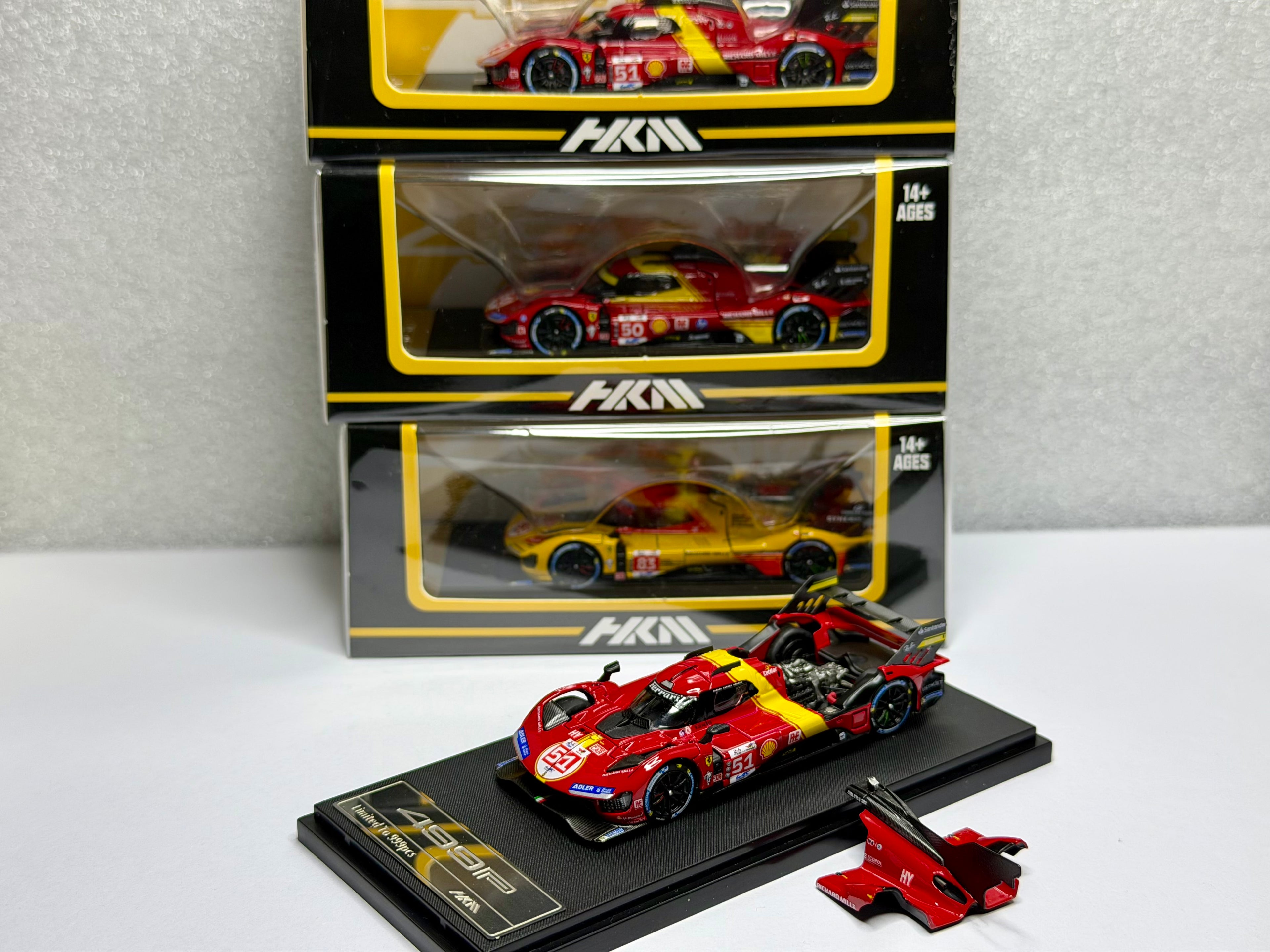 HKM 1:64 Fe 499P Le Mans(#51/#50/83)Open Hood Diecast