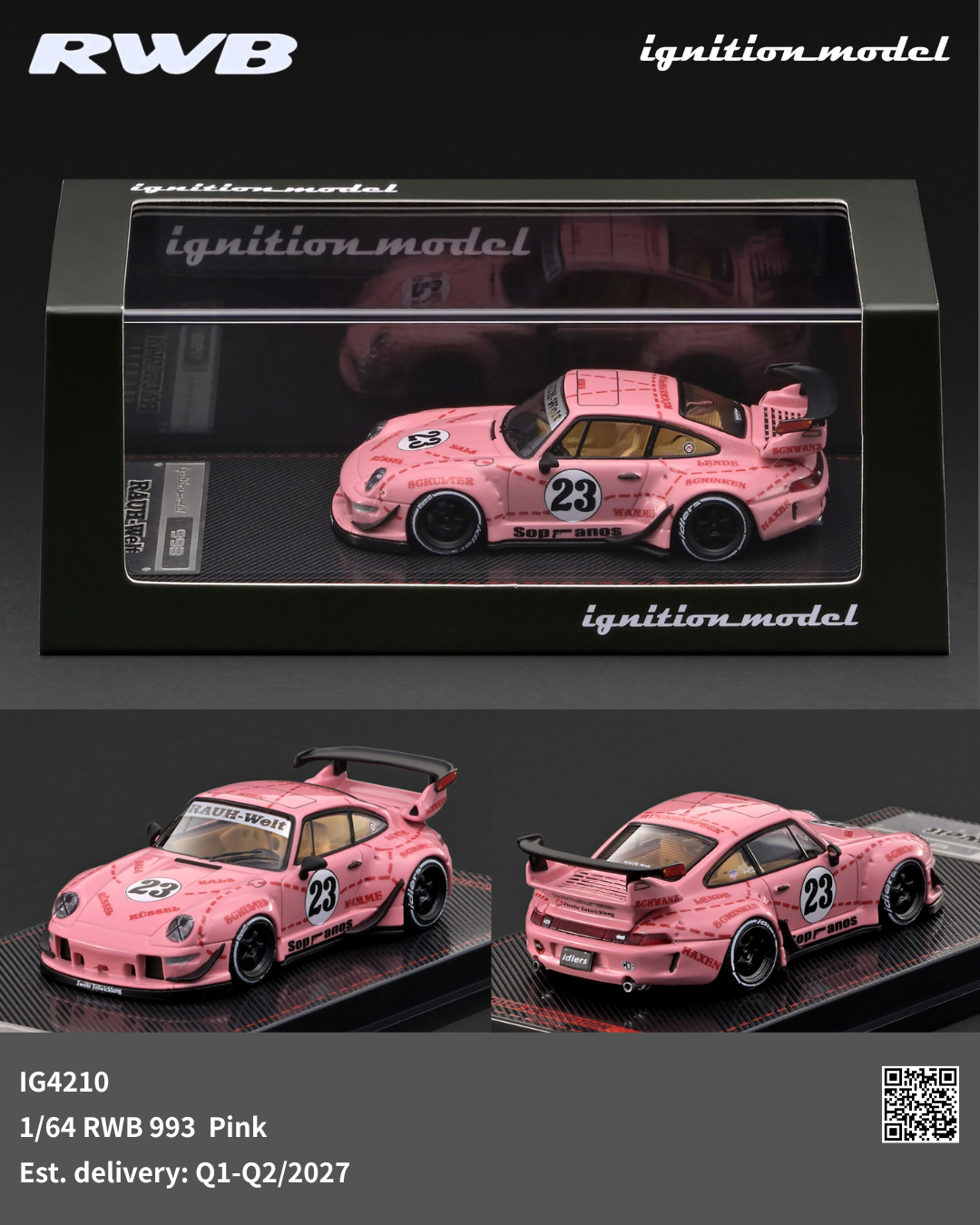 (Preorder) Ignition Model 1/64 RWB 993 Pink IG4210