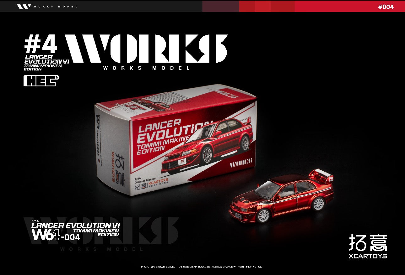 XCartoys Works 1:64 Mitsubishi EVO VI TME Chrome Red HEC 2026 exclusive