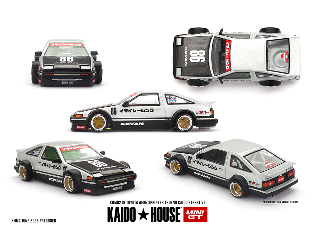 Mini GT x Kaido House 1:64Toyota AE86 Sprinter Trueno Kaido Street V2- Silver