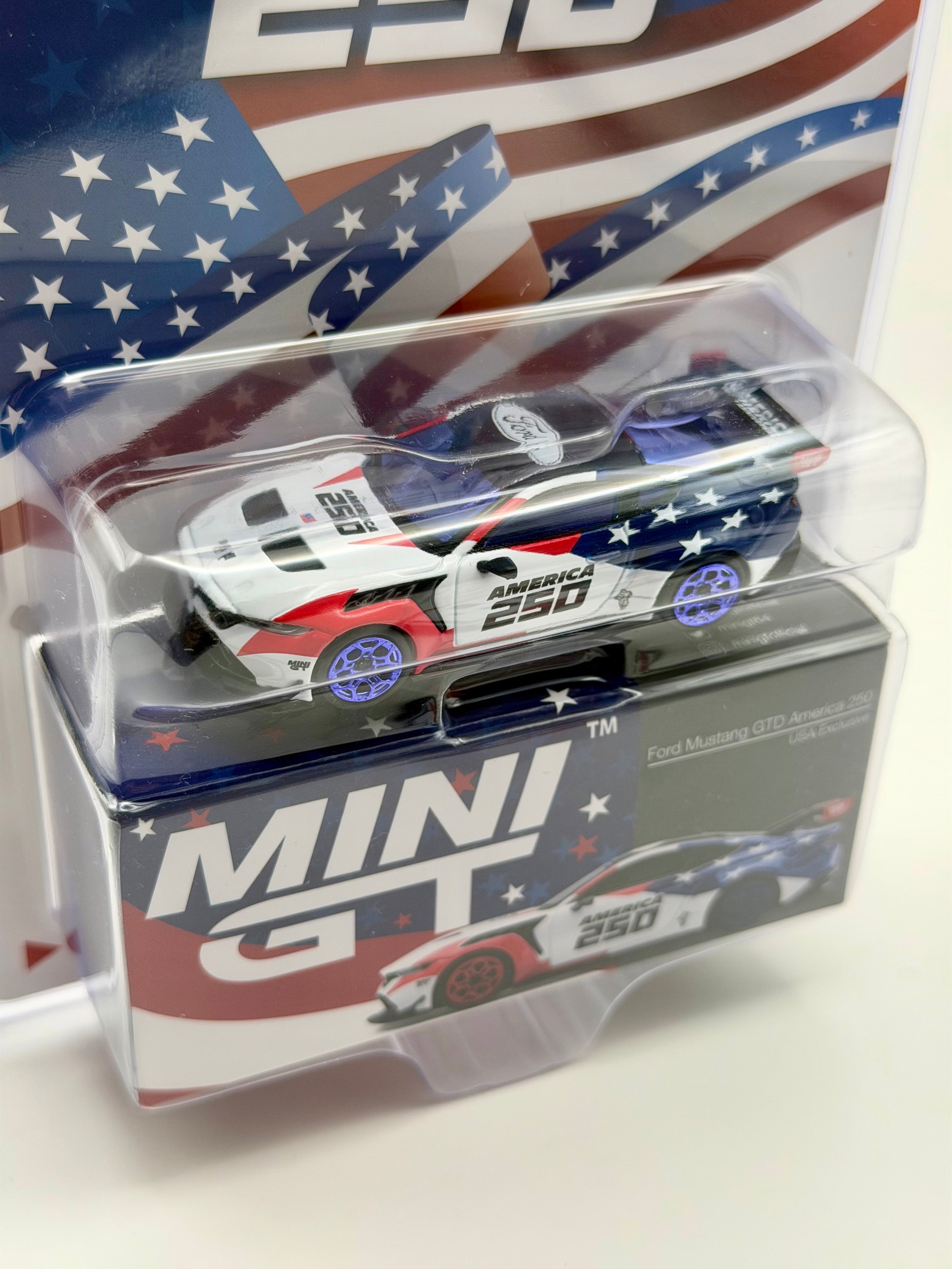 CHASE! Mini GT 1:64 Ford Mustang GTD America 250 USA Exclusive LHD #1301 – Mijo Exclusives.